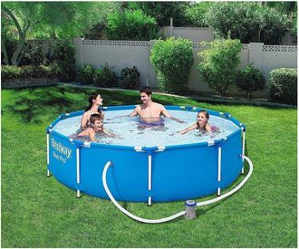 Trade Shop Trade Shop - Piscina Fuori Terra Steel Pro 305x76cm Set Rotonda Con Pompa Di Filtraggio 56679