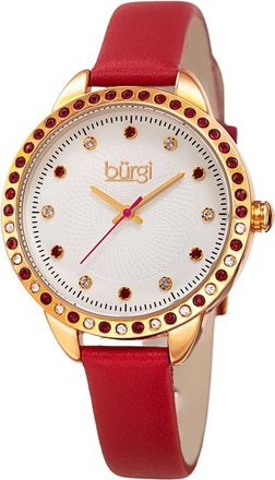 Bürgi Quartz Crystal Silver Dial Ladies Watch BUR161RD