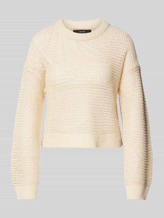 Vero Moda Comfort Fit Strickpullover aus Baumwoll-Mix Modell NEWMADERA in Offwhite, Gr&ouml;&szlig;e L