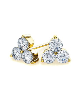 Suzy Levian 14K 0.20 Ct. Tw. Diamond Cluster Earrings
