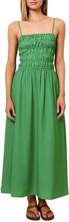 Solid & Striped The Delta Swiss Dot Open Back Maxi Sundress in Turtle Green at Nordstrom, Size X-Small
