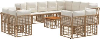 vidaXL Conjunto De Sof&aacute;s De Exterior 13 Uds. 12 Plaza Natural Y Crema Vidaxl