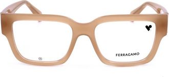 Ferragamo Ladies Brown Rectangular Eyeglass Frames SF2975