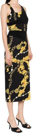Versace Jeans Couture Asymmetrical Chain Couture Midi Jurk - Dames - Casual kleedjes - Veelkleurig - S - Kleedjes