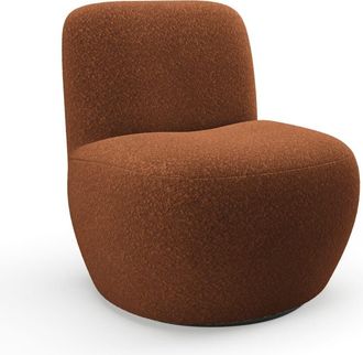Sia Home Sill&oacute;n giratorio de tejido boucl&eacute; terracota