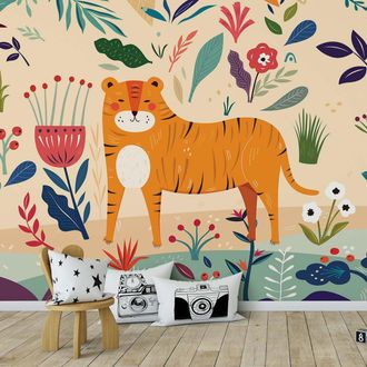 HEXOA Papel pintado infantil tigre 364x270cm