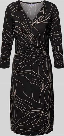 Zabaione Knielanges Kleid mit V-Ausschnitt Modell Ve44ra in Black, Größe XXL