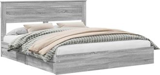 vidaXL Cama Con Almacenamiento Con Caj&oacute;n Gris Sonoma 200 X 200 Cm Vidaxl