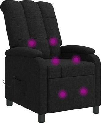 vidaXL Silla De Masajes Reclinable Negro Tela Vidaxl