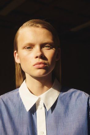 H&M Oversized Poplin Shirt in Blue/white Striped at Nordstrom, Size X-Large