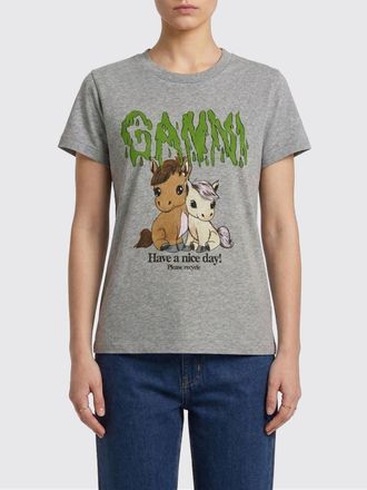 Ganni T-shirts in cotone con stampa grafica Ganni