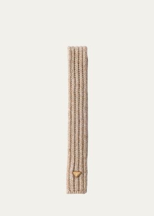 Prada Rib Knit Wool-Cashmere Scarf