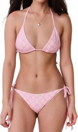 LoveShackFancy Sweetheart Harbor Bikini In Pink Peppermint