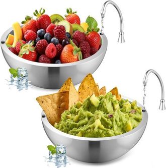 OEM Recipientes Refrigerados Para Salsas - Acero Inoxidable De Doble Pared - Juego De 2