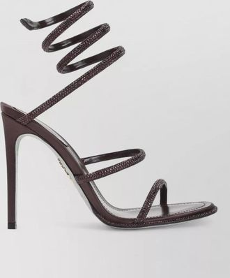 Rene Caovilla crystal-embellished satin stiletto sandals