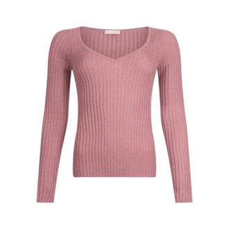 Liu Jo Truien & Vesten, Dames, Roze, L, Polyester, V-neck Jumper