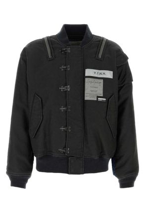 Yohji Yamamoto Black Logo Bomber Jacket