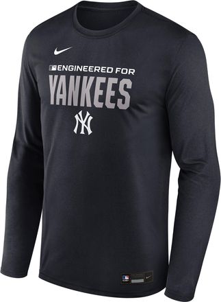 Nike New York Yankees Authentic Collection Team Issue Nike Mens Dri-FIT MLB Long-Sleeve T-Shirt in Blue | 02TJ4FANK-JE6