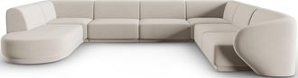 CXL by Christian Lacroix Grosses 8-Sitzer Designer Panorama Sofa Lionel - Samtbezug Beige