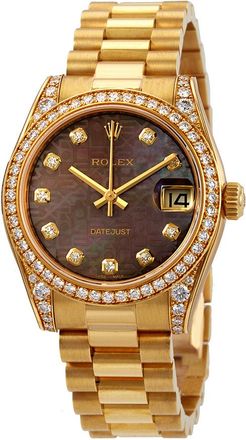 Rolex Pre-owned Rolex Datejust Automatic Chronometer Diamond Ladies Watch 178158BKMJDP
