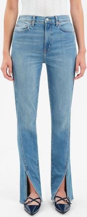 Daze Downtown High Waist Split Hem Straight Leg Jeans in Chatty at Nordstrom, Size 25