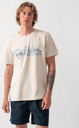Fj&auml;llr&auml;ven Mens T-Shirt in Cream Cotton - Size X-Large