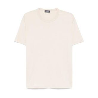Dondup T-Shirts, male, Beige, Size: S Crew Neck Short Sleeve Shirt