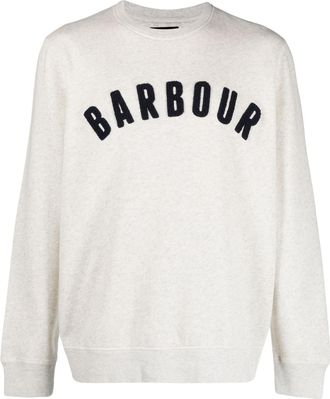 Barbour flocked-logo long-sleeve T-shirt - men - Cotton/Polyester - L - Neutrals