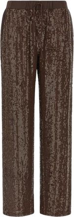 P.A.R.O.S.H. De Gaven Broek - Dames - Wijde Broeken - Bruin - XS - Pailletten - Broeken