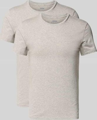 Ralph Lauren Regular Fit T-Shirt aus Baumwoll-Mix im 2er-Pack in Hellgrau Melange, Größe XXL