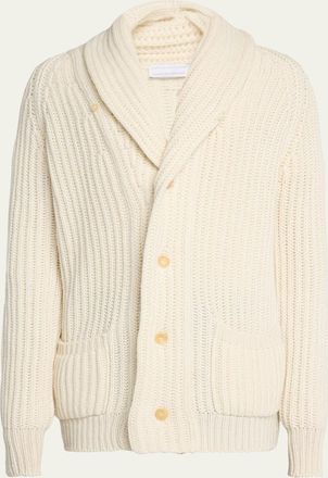 Anderson & Sheppard Mens Rib-Knit Cashmere Cardigan