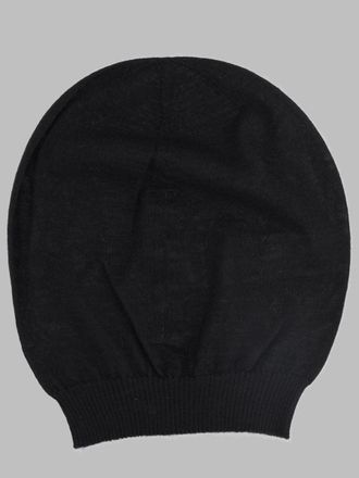 Rick Owens RU02F4494_WS09 Pure Cashmere Winter Hat - Black