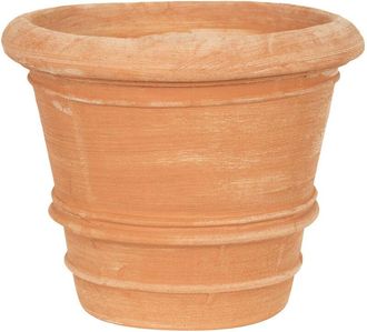 Biscottini International Biscottini - Jarr&oacute;n De Terracota Lisa Macetero De Exterior Jarr&oacute;n Redondo Jardinera De Jard&iacute;n Jarr&oacute;n Para Flores Hecho A Mano Made In Italy