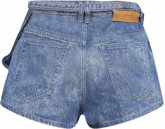 Diesel Womens Blue Denim Satin Shorts Cotton