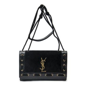 Saint Laurent Pre-owned Womens Medium Rope Stitch Kate Crossbody Shoulder Bag - Black - One Size