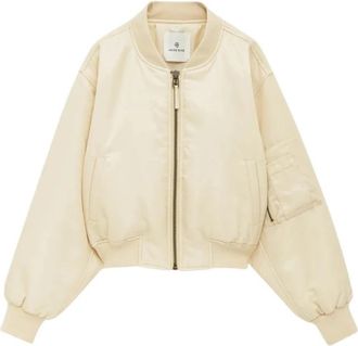Anine Bing Cropped Leon Bomber - Dames - Zomerjassen - Geel - M - Polyester - Jassen