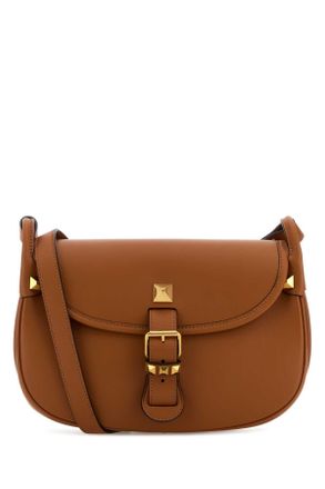 Valentino Garavani Caramel Leather Flaneuse Crossbody Bag