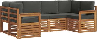 vidaXL Conjunto De Sof&aacute;s De Exterior 6 Uds. Natural Y Antracita Vidaxl