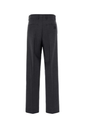 Miu Miu Womens Charcoal Mohair Blend Pant Antracite Exterior: Virgin Wool Pantaloni