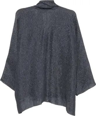 Cortana Crinkled Silk Overshirt - Navy