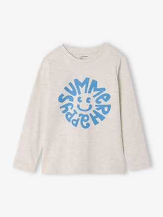Vertbaudet T-shirt gar&ccedil;on imprim&eacute; blanc chin&eacute;