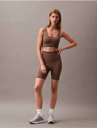 Calvin Klein Calvin Klein Womens Rib Sport Medium Impact Sports Bra - Grey - XS