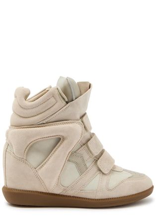 Isabel Marant Bekett Panelled Leather and Suede Sneakers - Cream - 40 (IT40/ UK7)