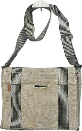 Herm&egrave;s Pre-owned Cross Body Bags, female, Beige, Size: ONE SIZE Pre-owned Canvas Shoulder Bag