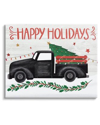 Stupell Industries Happy Holidays Christmas Tree Truck By Louise Allen Designs Wall Art