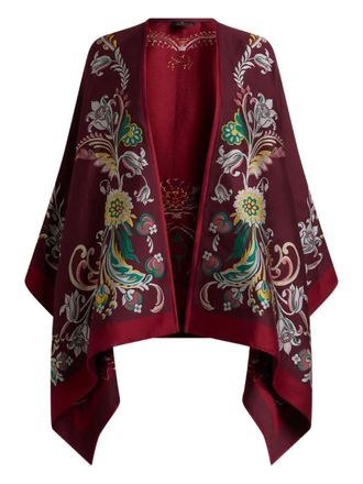 Etro Cape met bloemen-jacquard - Rood