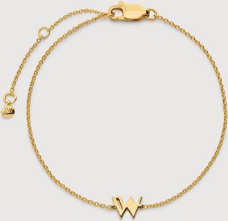 Monica Vinader Gold Initial W Chain Bracelet
