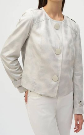 Joseph Ribkoff Suede Boxy Jacket In Moonstone