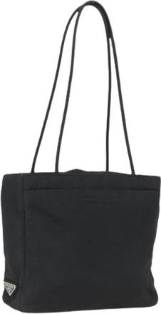 Prada Pre-owned Tote Bags, female, Black, Size: ONE SIZE Pre-owned Nylon Tote Bag