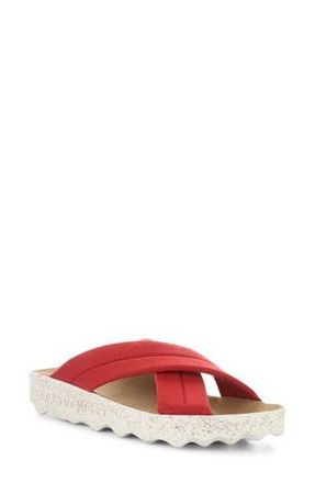 FLY London Curr Slide Sandal in 003 Ruby Eco Faux Suede at Nordstrom Rack, Size 10-10.5Us / 41Eu